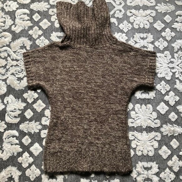 Like love, Brown & White knit, cowl-neck, wool/alpaca blend, sweater, Sz: Small - Picture 3 of 9